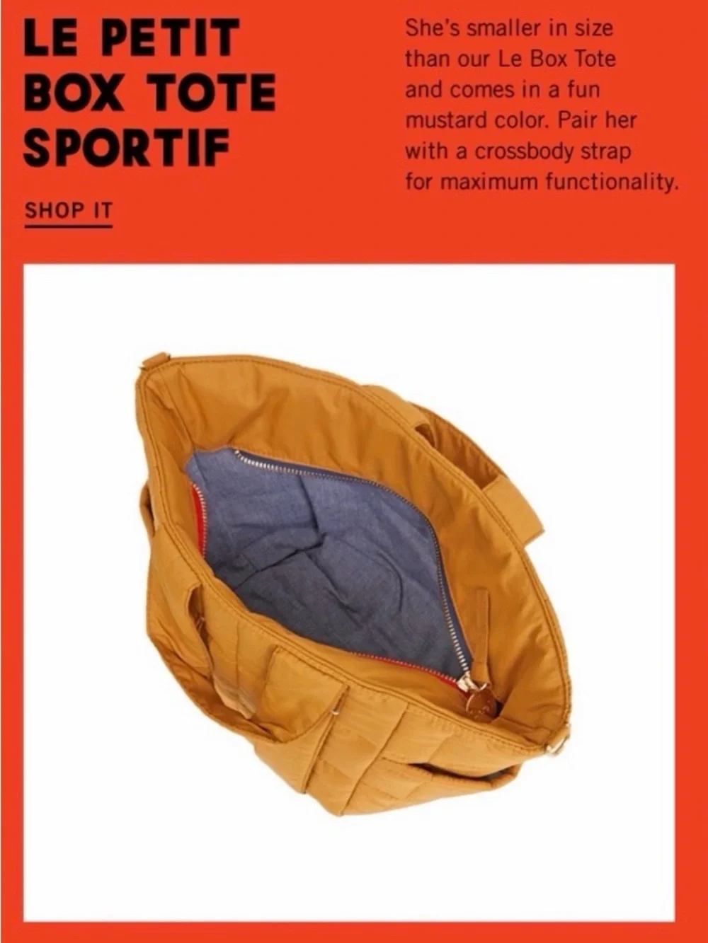 Clare V Le Petit Box Tote Sportif - Mustard Quilted Puffer original $185